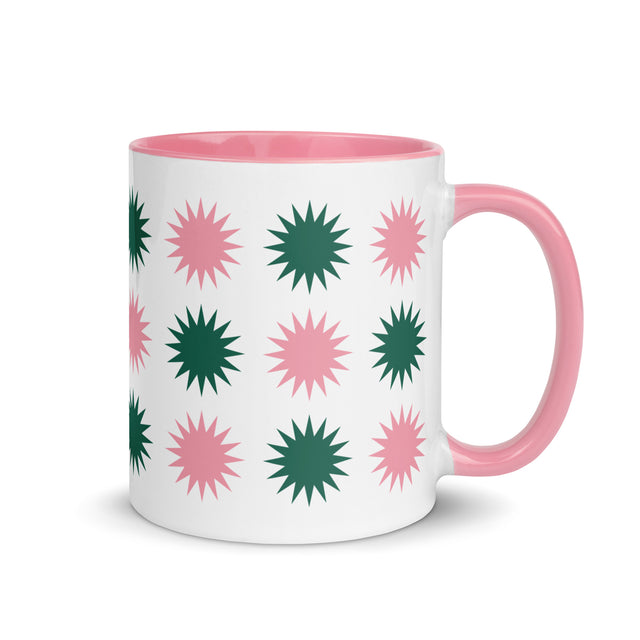 Pink & Green Stars Pattern Mug