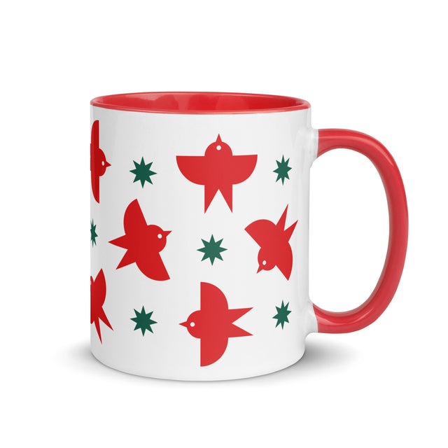 Red Birds Flying Holiday Mug