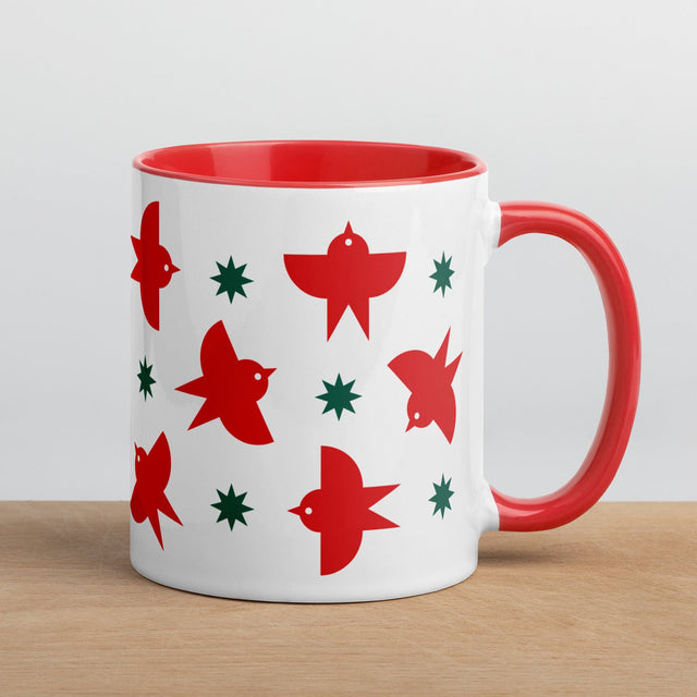 Red Birds Flying Holiday Mug