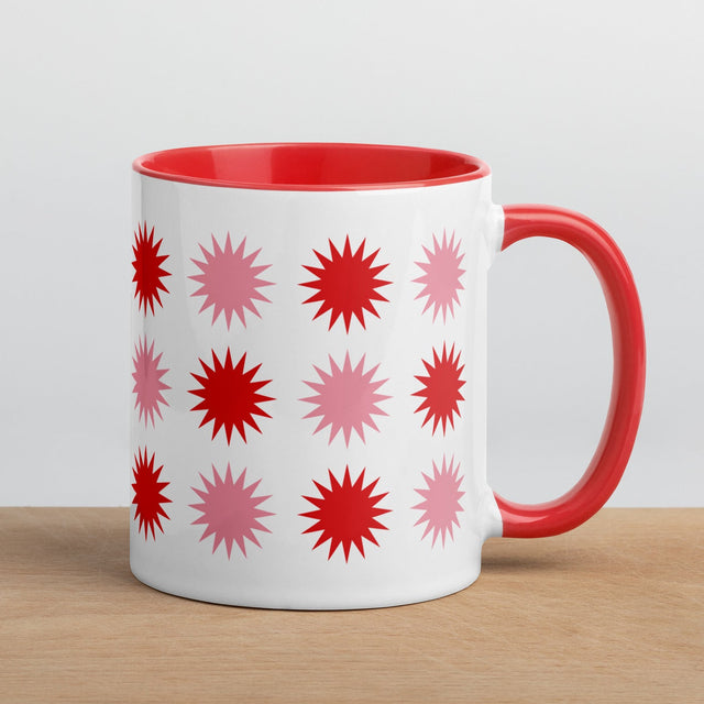 Red & Pink Stars Pattern Mug